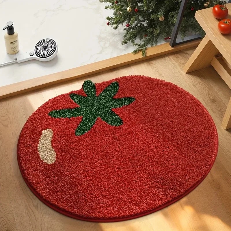 Bathroom Mat Bow Carpet Faux Cashmere Bedroom Bedside Bathroom Mat Moisture-Absorbing Floor Mat Door Floor Round Carpet