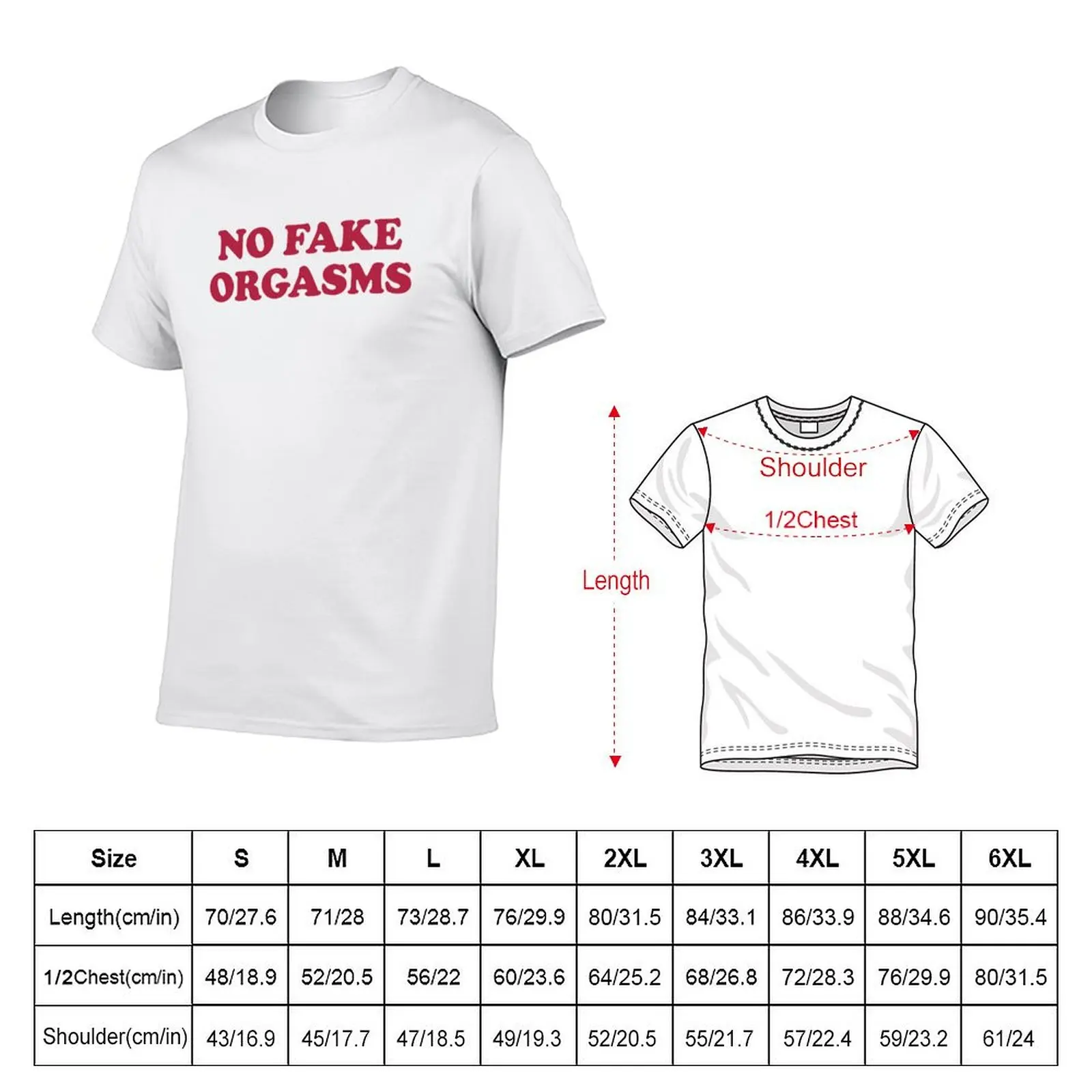 No Fake Orgasms in Red / Rose T-Shirt Ultra Soft Breathable Tee Top