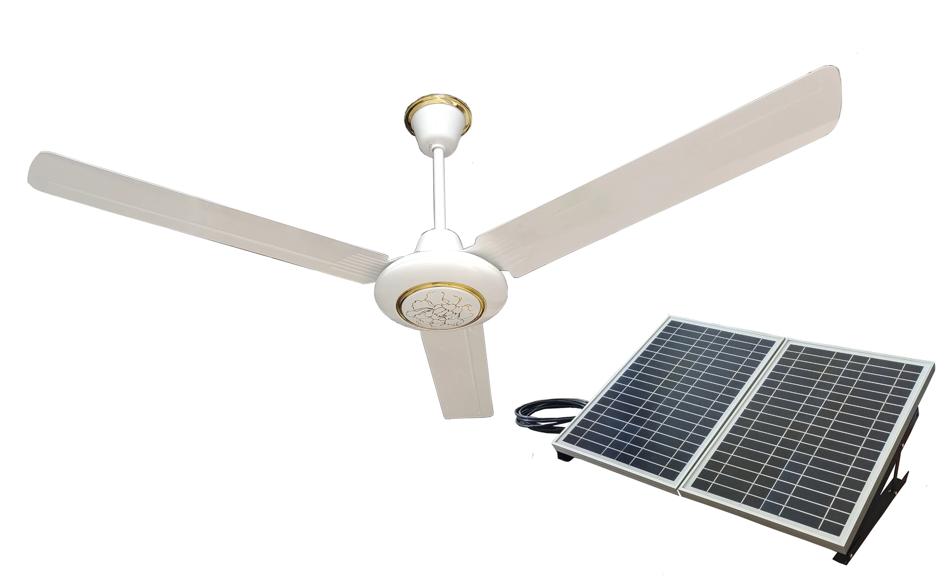 

56" solar outdoor ceiling fan for summerhouse camping gazebo shed greenhouse veranda balconies sunroom garage porch