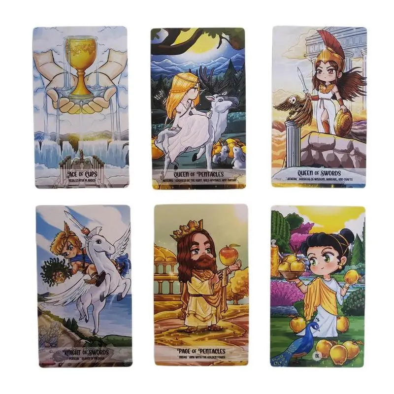 Początkujący Pythia Tarot karty z 4 dodatkowymi kartami kreatywne magiczne ręczne wróżby wróżbiarskie materiały do gier planszowych