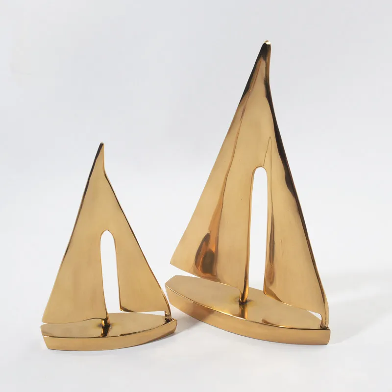 Brass Art Crafts Ornament Sailing Ornament Soft Decoration Sample Room Home Decoration