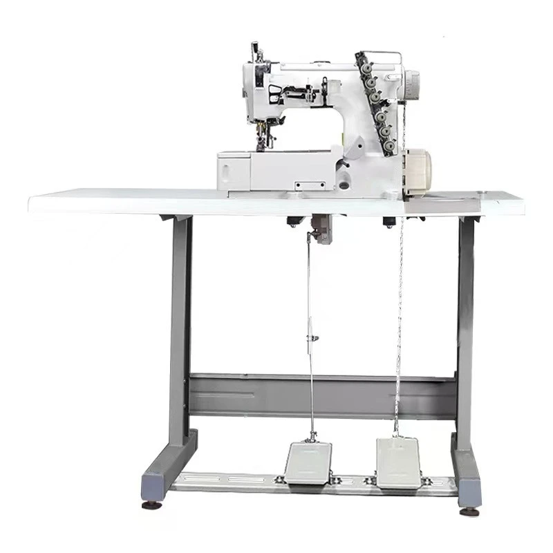Four-needle and six-thread industrial interlock sewing machine