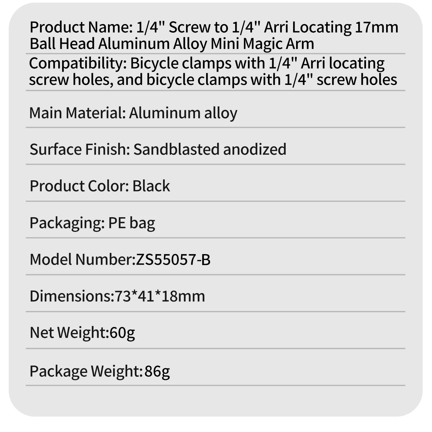 Funktionaler 17mm Kugelkopf Magic Arm Doppelkugelkopf 1/4 Zoll Schraube ARRI für DJI GoPro Insta360 Action-Kamera Handy-Verlängerungshalterung – Detail 14