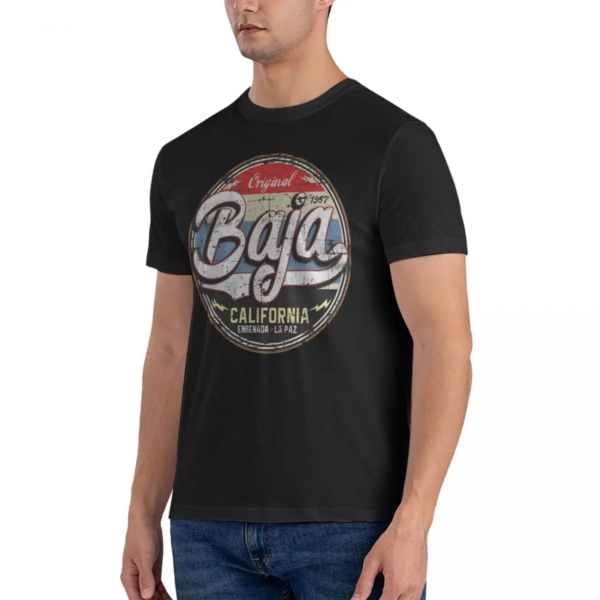 Men California - 1000 Miles Ensenada La Paz T Shirt Baja 100% Cotton Clothing Funny Short Sleeve Round Collar Tee Shirt Printed