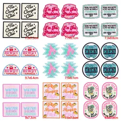 10PCS Wholesale Cartoon Letters Embroidered Patches for Clothing Fusible Patch DIY Iron On Patches On Clothes Hat Backpack Badge