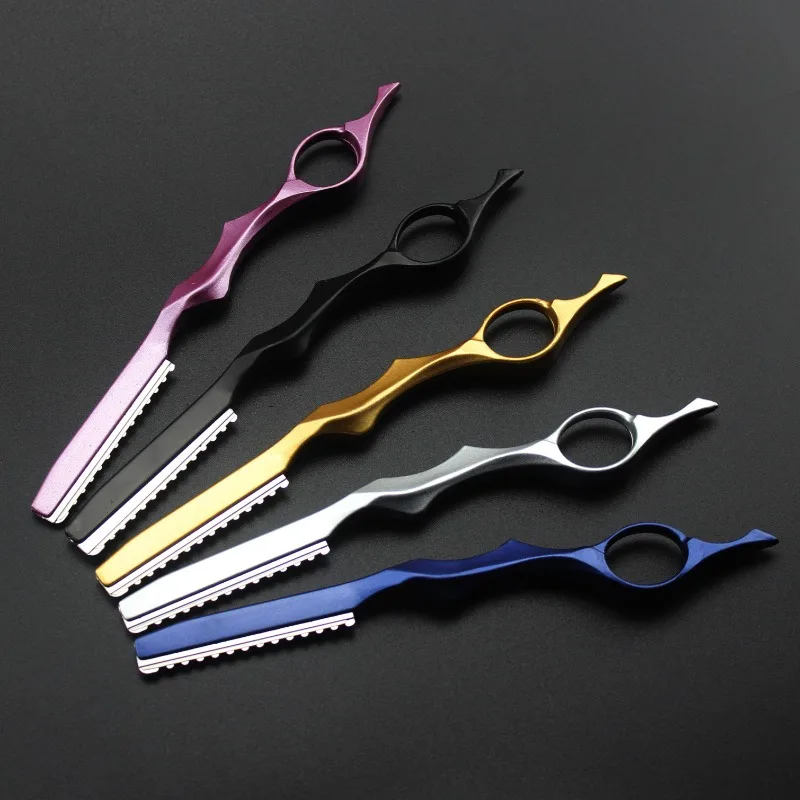 Aluminum Alloy Hair Thinning Razor Shavel Cutting Knife Thinner Professional Sharp Barber Hair Shaver Cutting Knife Salon Tools