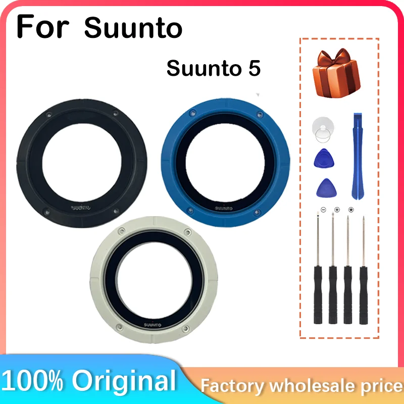 Neu Für suunto 5, Fitness LCD Mit Touch Screen Display Mit Glas Rahmen Mit Kunststoff rahmen Service Teile Ersatz Montage