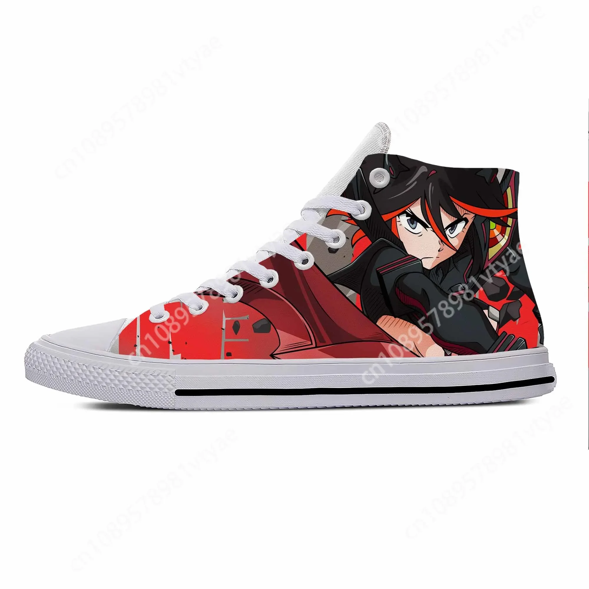 

Japanese Anime Cartoon Kill La Kill Matoi Ryuko Casual Cloth Shoes High Top Lightweight Breathable 3D Print Men Women Sneakers