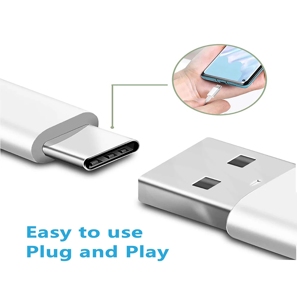 30W USB A To Type C Cable For Samsung Galaxy s8s10 Htc Xiaomi Huawei android phone 2A Fast Charging Charger Cable Accessories 1M