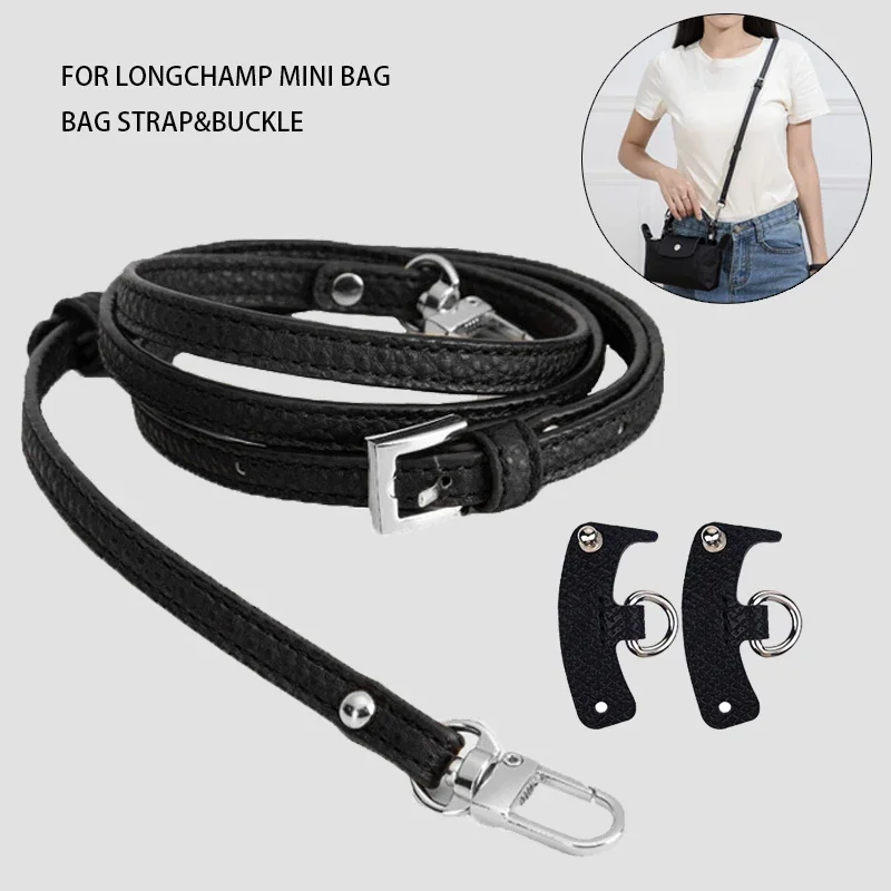 

1.2cm Width Genuine Leather Bag Strap for Longchamp Mini Punch-free Shoulder Strap Modification Crossbody Strap Bag Accessories