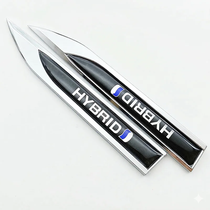 

2Pcs 3D HYBRID Emblem Blade Car Side Fender Badge Trunk Decal Sticker For Toyota Honda Auto Styling Accessories