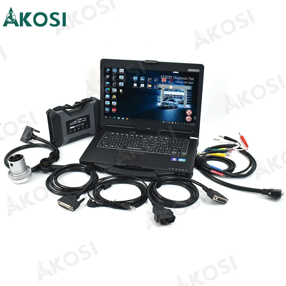 2024.03 Super MB PRO M6+ For Benz Diagnostic Tool with Multiplexer Star Diagnosis work on Cars and Trucks+CF53 laptop