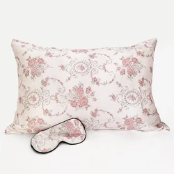 16MM Zipper Pillowcase 1pc with Matched Sleep Mask 1pc Both Sides 100% Mulberry Silk For Healthy&Good Sleep