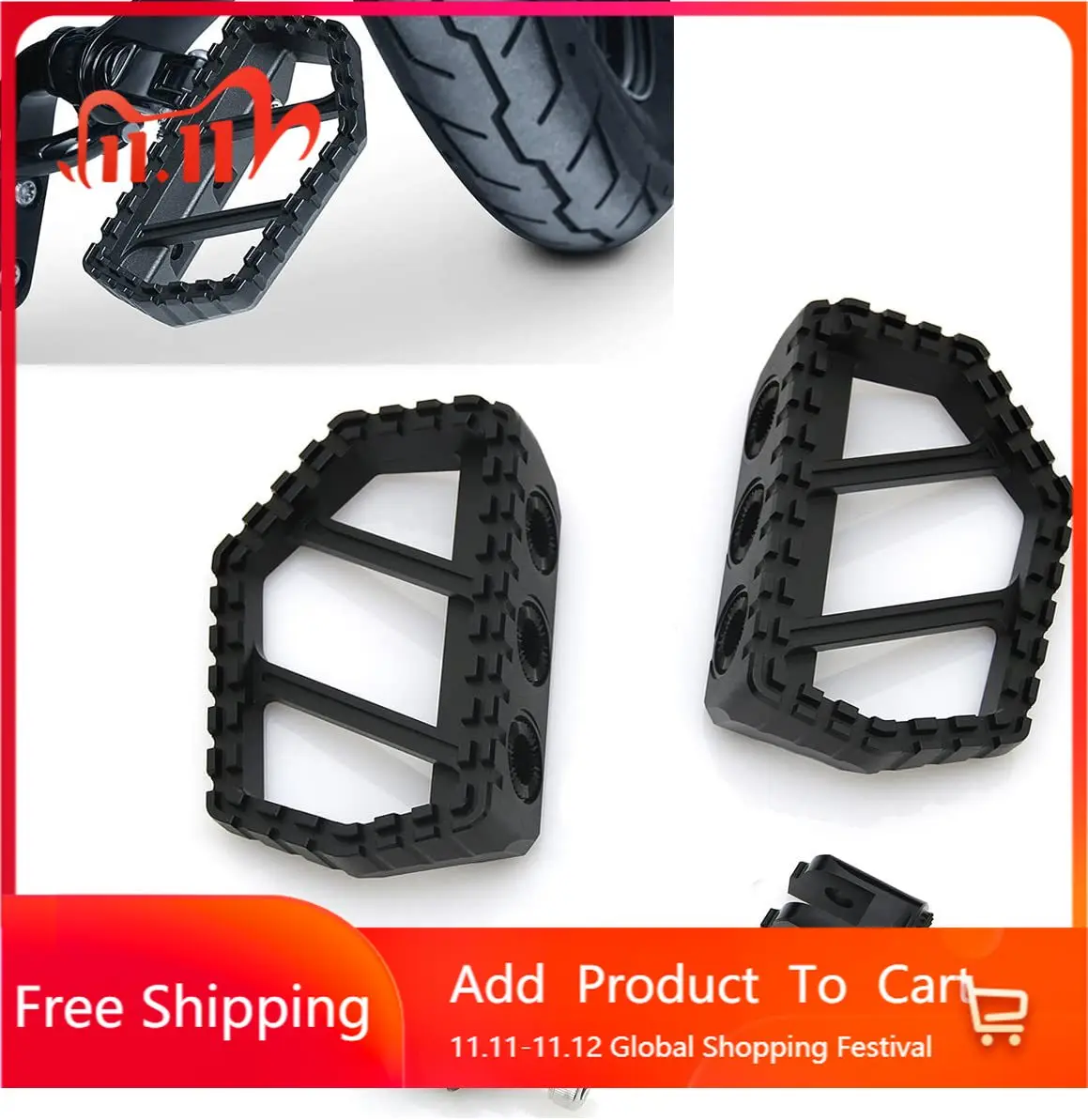 

STLF Industrial Rugged MX-styled Mini Floorboards Foot Boards for Softail Sport Glide Fat Bob 114 2018-up (NO Rubber)