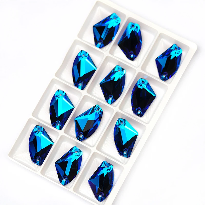 YANRUO 3256 All Sizes Blue Zircon Galactic Loose Diamond Sew On Crystal Strass Flatback Rhinestone For Garments