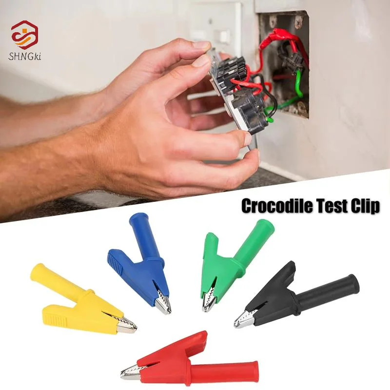 (Multicolor Nickel Plated Copper Alligator Clips Insulated Shell Firm Grip For Electrical Testing Projects)