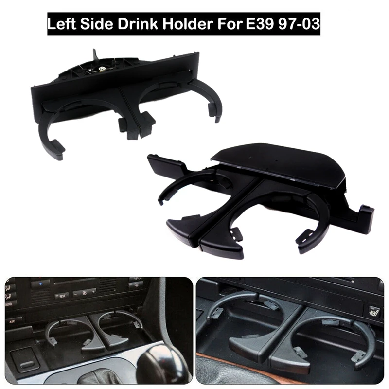 Car Front & Rear Cup Holder LHD Set For BMW E39 520 525 528 530 540 M5 1996-2003 51168190205 51168184520