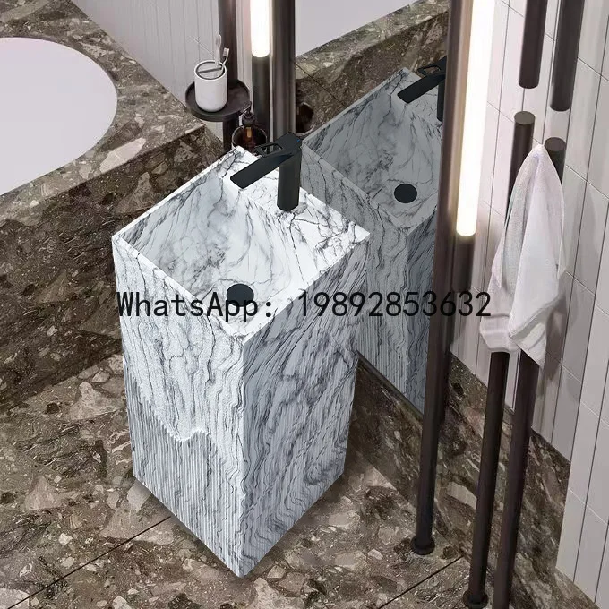 

LX Modern Minimalist Integrated Floor-Standing Wash Basin Hotel Homestay Pedestal Wash Basin