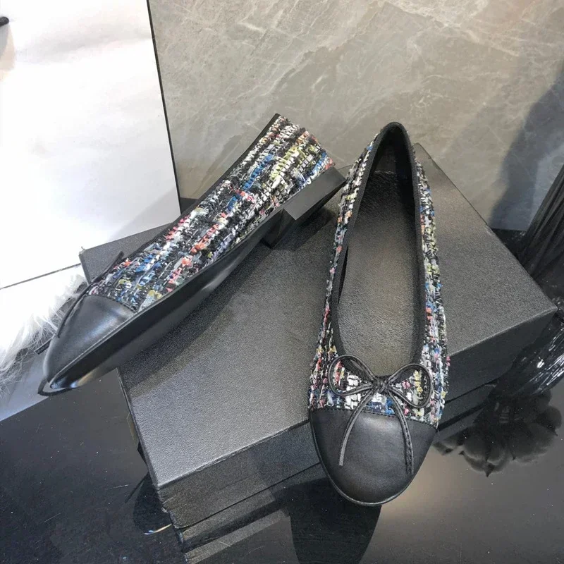 جولة اصبع القدم الباليه الشقق للنساء ، أحذية الرقص عارضة مريحة ، ربطة عنق حلوة ، جودة عالية ، حجم كبير 34-42