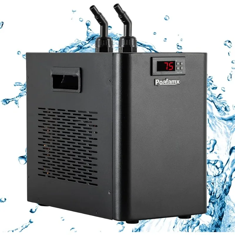 Poafamx 42gal Aquarium Chiller 1/10 HP Water Chiller Hydroponics Cooler 160L Fish Tank Cooling System