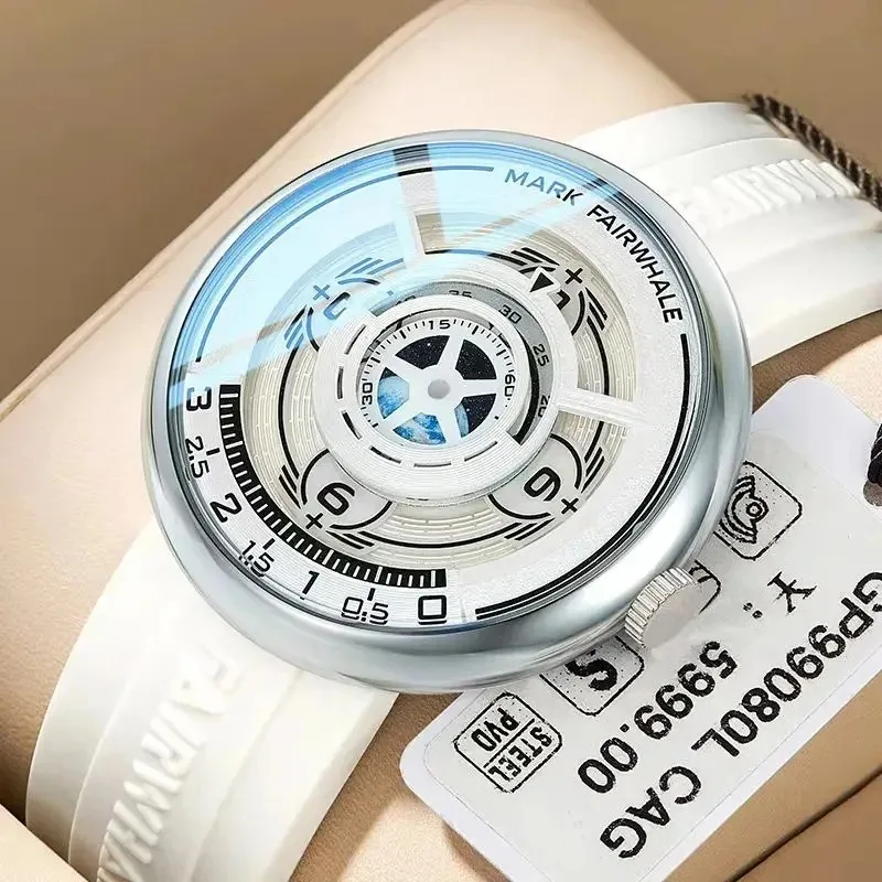 

Мужские кварцевые наручные часы MARK FAIRWHALE, стильный оригинальный дизайн, силиконовый ремешок, водонепроницаемые, спортивные, повседневные мужские часы, reloj hombre