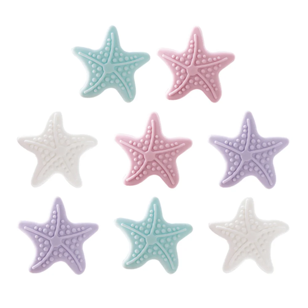 Coussinets silencieux en forme d'étoile, 8 pièces, pare-chocs muraux lumineux pour portes, bouchon de bouton de porte, tampons de Protection contre les collisions souples pour meubles