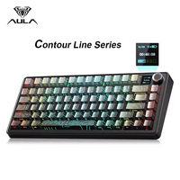 AULA F75/F75 MAX Gaming Mechanical Keyboard 2.4G Wireless/BT/Wired Keyboard 75% 81 Key Hot-Swap RGB Contour Line Office Keyboard