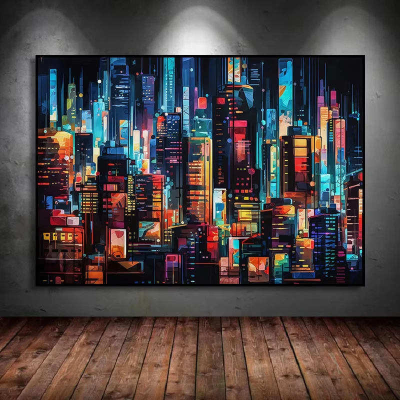 

500/1000/1200/2000PCS Jigsaw Puzzle Colorful NYC Skyline Street Scene For Adults Stress Relief Relaxing Hobby Brain Teaser Gift