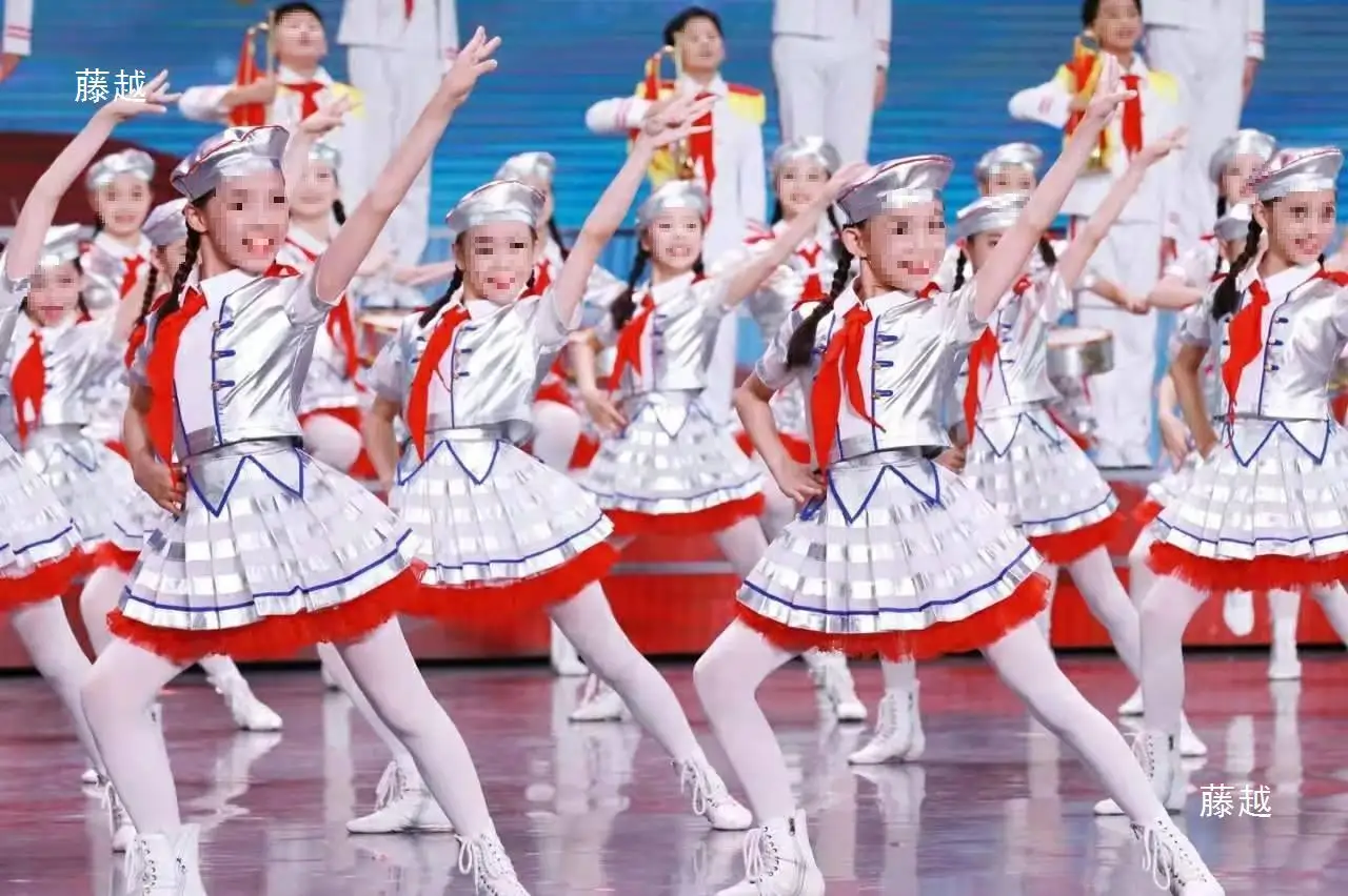 Kinderdrumteam Kleuterschool Vlag-Hijsen Bewaker Eer Basisschoolleerlingen Fanfare Performance-Uniformen