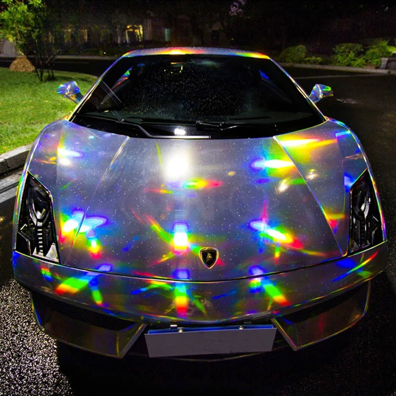 Factory Price Good Quality Popular Chrome Laser Holographic Self Adhesive Car Stickers Roll Car Auto Wrap Vinyl