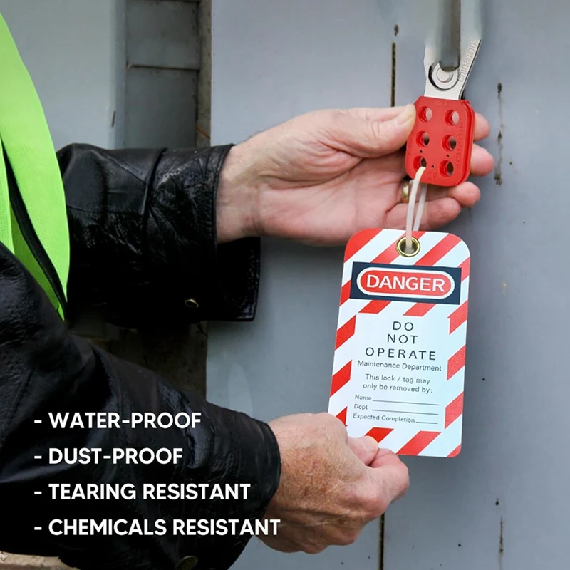 Tear & Water Resistant Loto Tags 3 X 5.75-Inch, 40 Danger Do Not Operate Tags With 40 Zip Ties Parts Kit