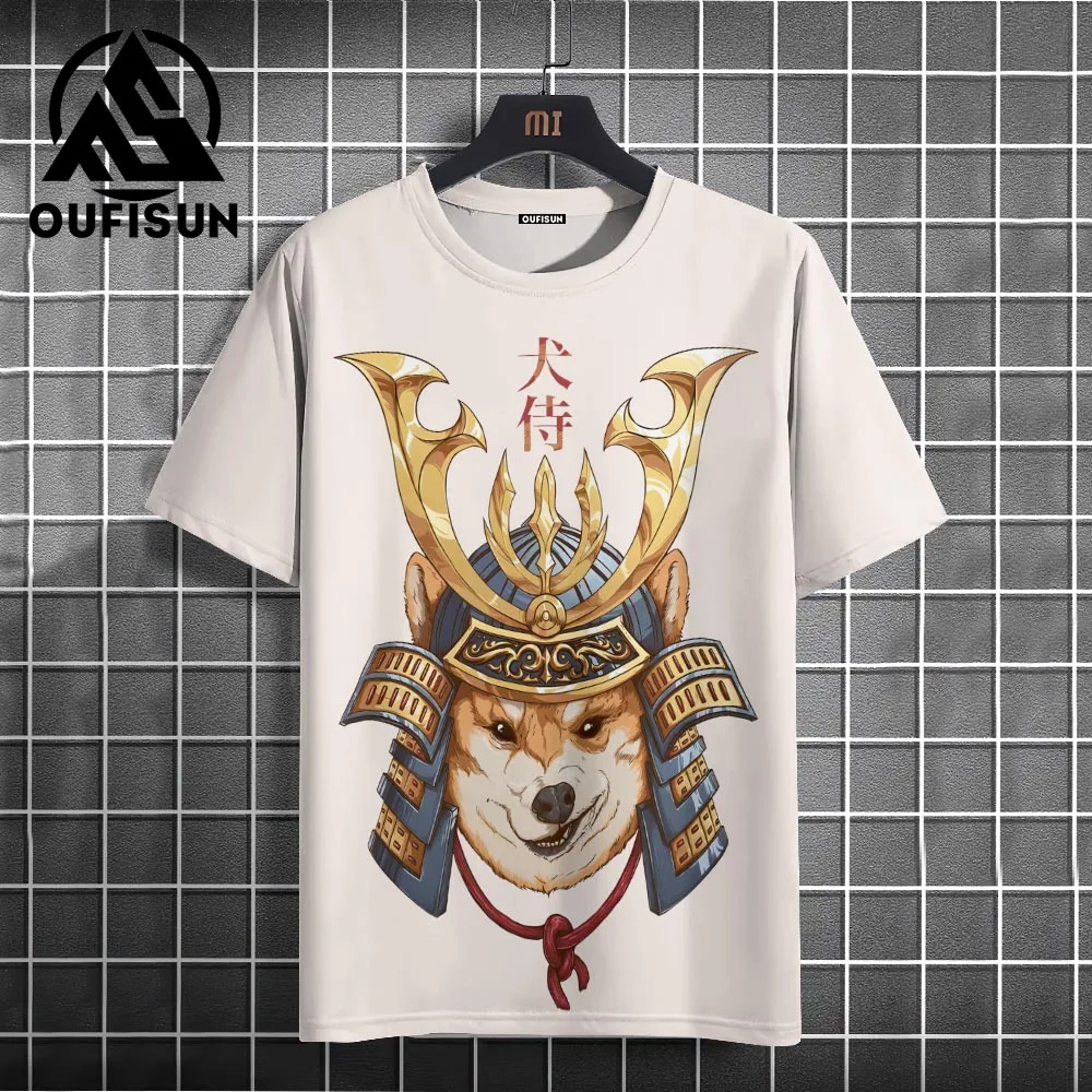 Summer Men\'s T-shirt Animal Harajuku Print Crew Neck Short Sleeve Tee Street Trend Tops Male Oversized Clothing T Shirt For Men