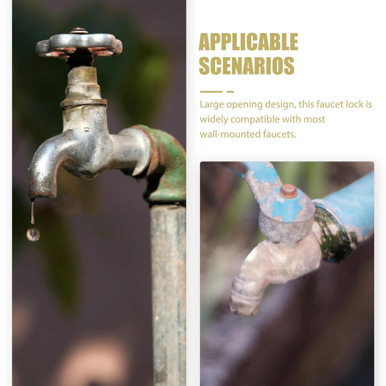 Couvercle de protection pour serrure de robinet, ensemble de robinets d'extérieur, Valve d'eau, tuyau en fer, serrures à bavoir