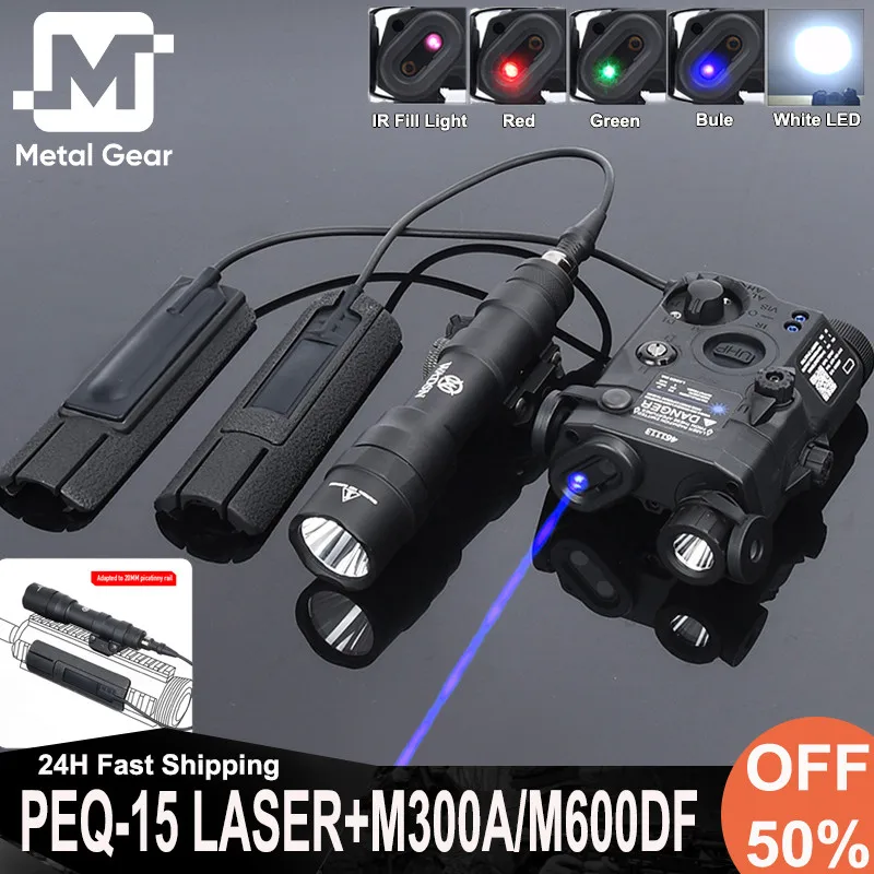 

Tactical PEQ15 Hunting Set PEQ-15 IR Fill Light Red Green Blue Laser Wadsn M300A Scout Light M600DF Flashlight Switch Fixed Base