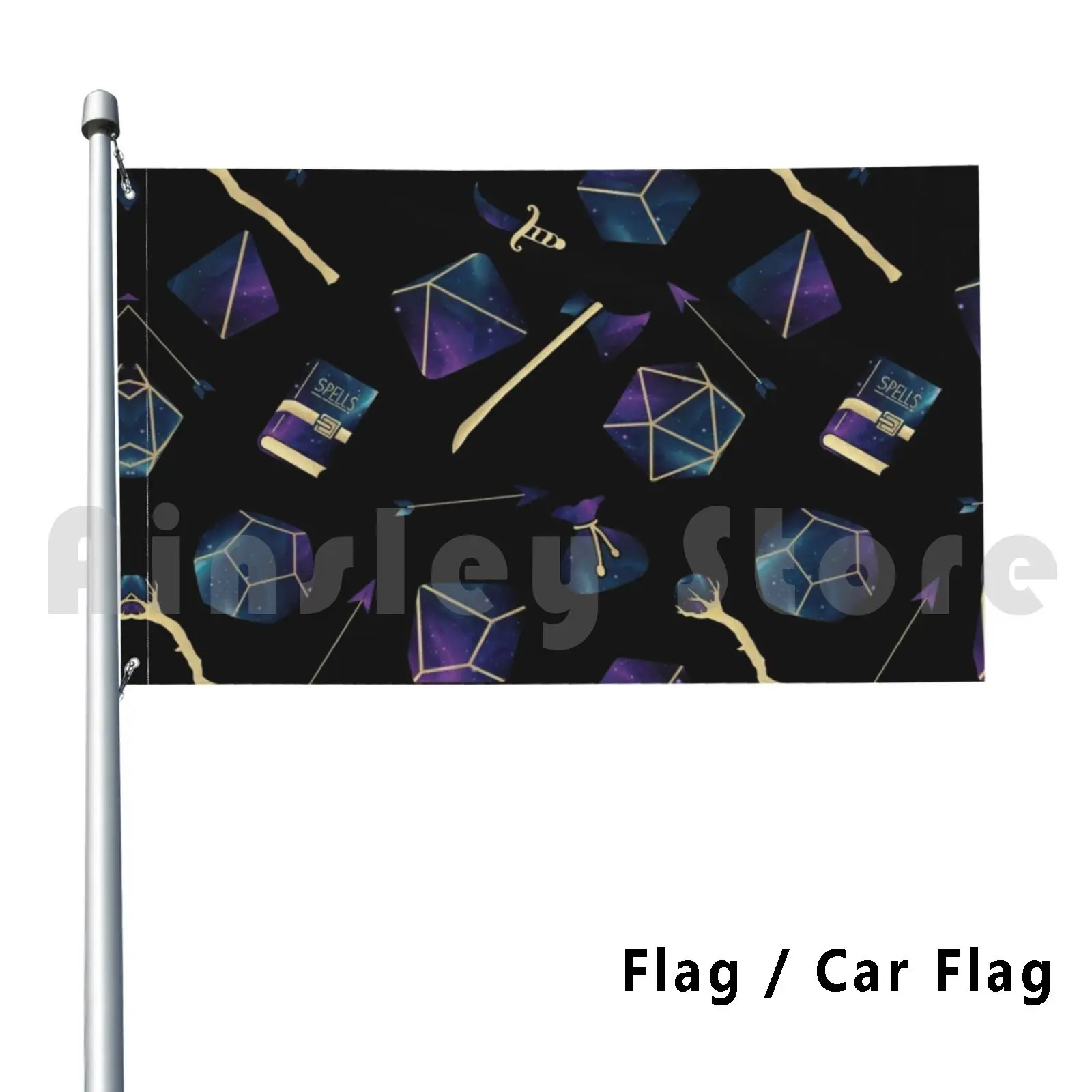 Dice & Damage Outdoor Decor Flag Car Flag 461 Dnd D D Dnd Rpg Role Playing Game Tabletop Game D20