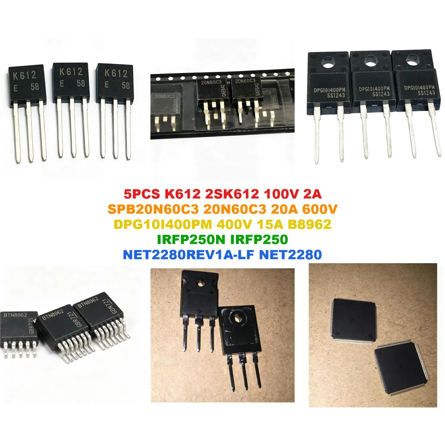 K612 2SK612 100V 2A SPB20N60C3 20N60C3 20A 600V DPG10I400PM 400V 15A B8962 IRFP250N IRFP250 NET2280REV1A-LF NET2280