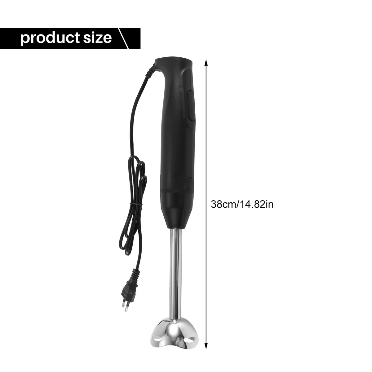 Immersion Hand Stick Blender Electric Food Vegetable Grinder Hand-Held Cooking Complementary Food Machine EU Plug Black