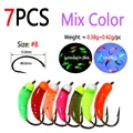 7 piezas de colores surtidos