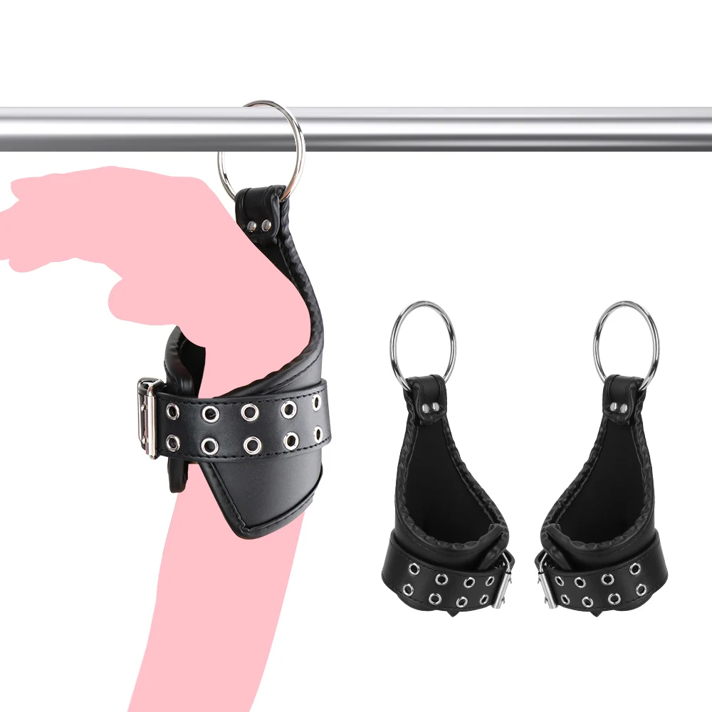 Esposas colgantes de cuero para mujer, correas de Bondage, esposas eróticas de restricción, suspensión de muñeca para tobillo, Juguetes sexuales