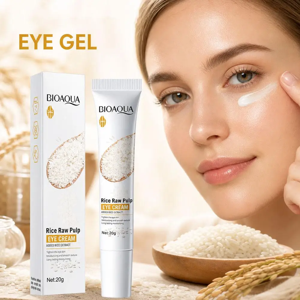 1pc BIOAQUA White Rice Eye Cream Lighting Eyes Firming Eye Creams Anti Dark Circle Puffiness Moisturizing Eyes Skin Care