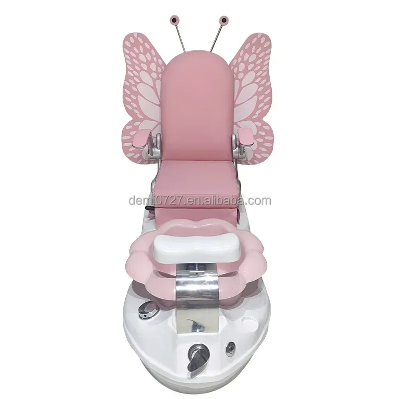 Professional salon pipe manicure kids butterfly pedicure chair with foot spa basin for kids