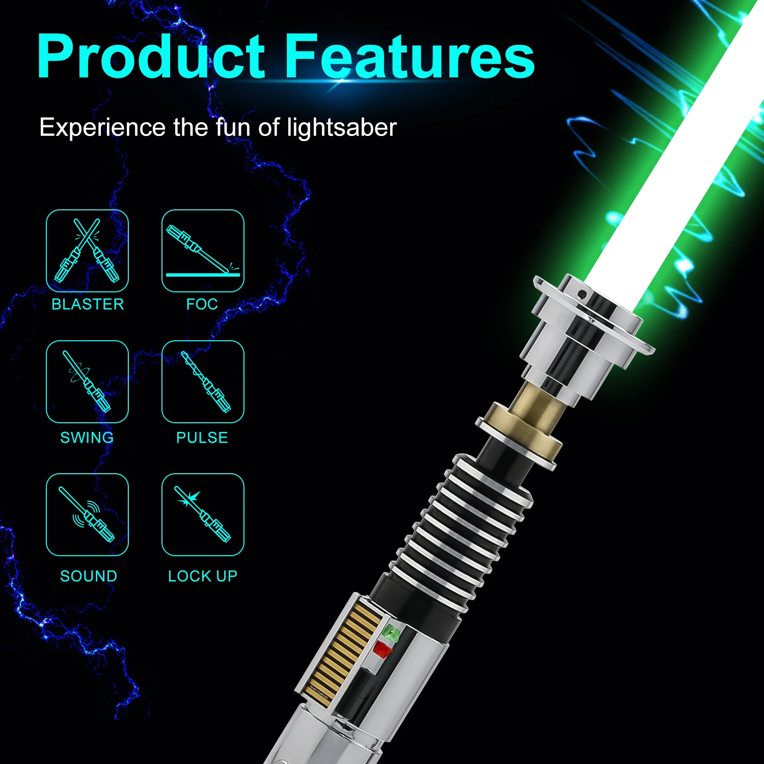 TXQSABER-Sable de luz Neo Pixel, espada láser con mango de Metal, RGB, 16 fuentes de sonido, oscilación suave, Luke Skywalker, EP6, réplica