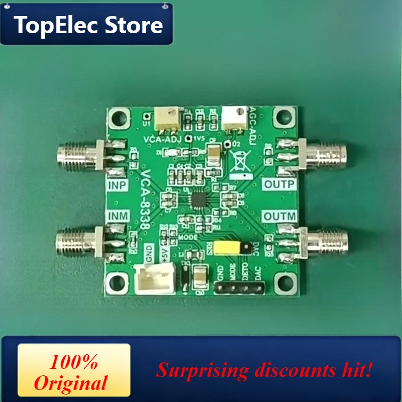 TopElec AD8338 Voltage Controlled Amplifier Module Intermediate Frequency Ultrasonic Echo Amplifier, High Gain, Low Noise KDT833