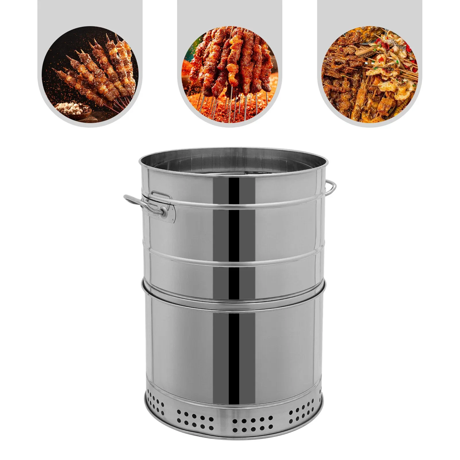 

Stainless Steel Barbecue Grill Charcoal Grill with 50 Skewers, Suitable for Camping and BBQ