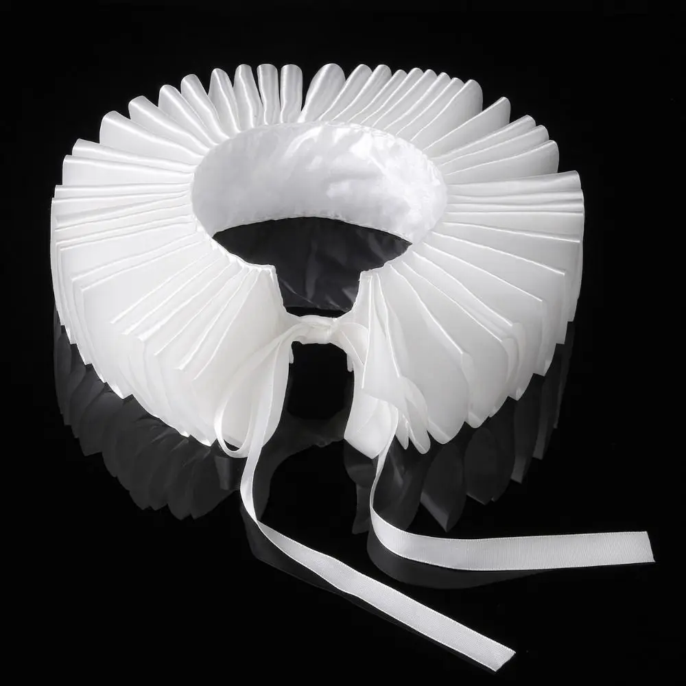 Detachable Shakespeare Neck Ruffled Collar Vintage Opera Renaissance False Collar White Victorian Costume Retro Ruff Collar