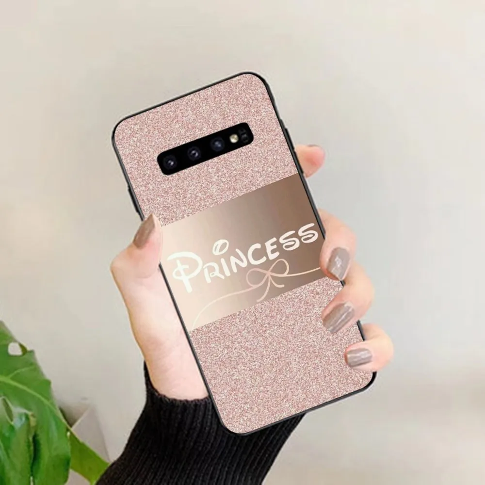 Rose Gold Pink Princess Queen Phone Case For Samsung S 9 10 20 21 22 23 30 23plus lite Ultra FE S10lite Fundas