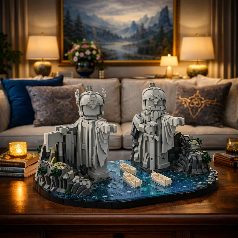 4182pcs MOC The Rings Movie Argonath-Pillars of Kings Modular Model Building Blocks Diy Assemble Education Toy Christmas Gift