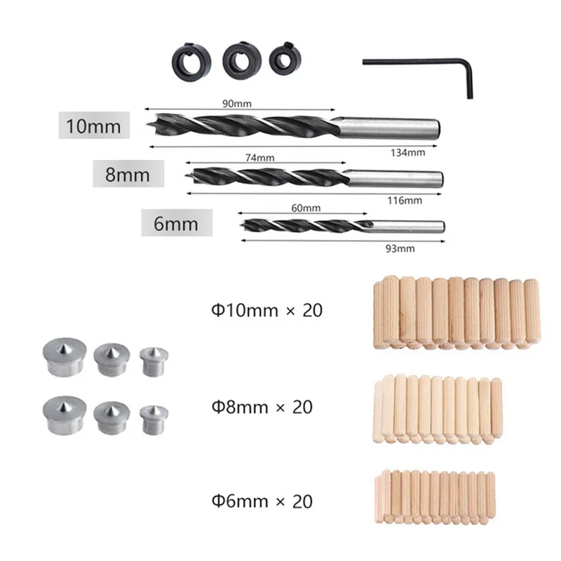 AB34-Woodworking Straight Hole Puncher Locator Handheld Wood Board Connection Hole Drilling Guide Locator Woodworking Tools