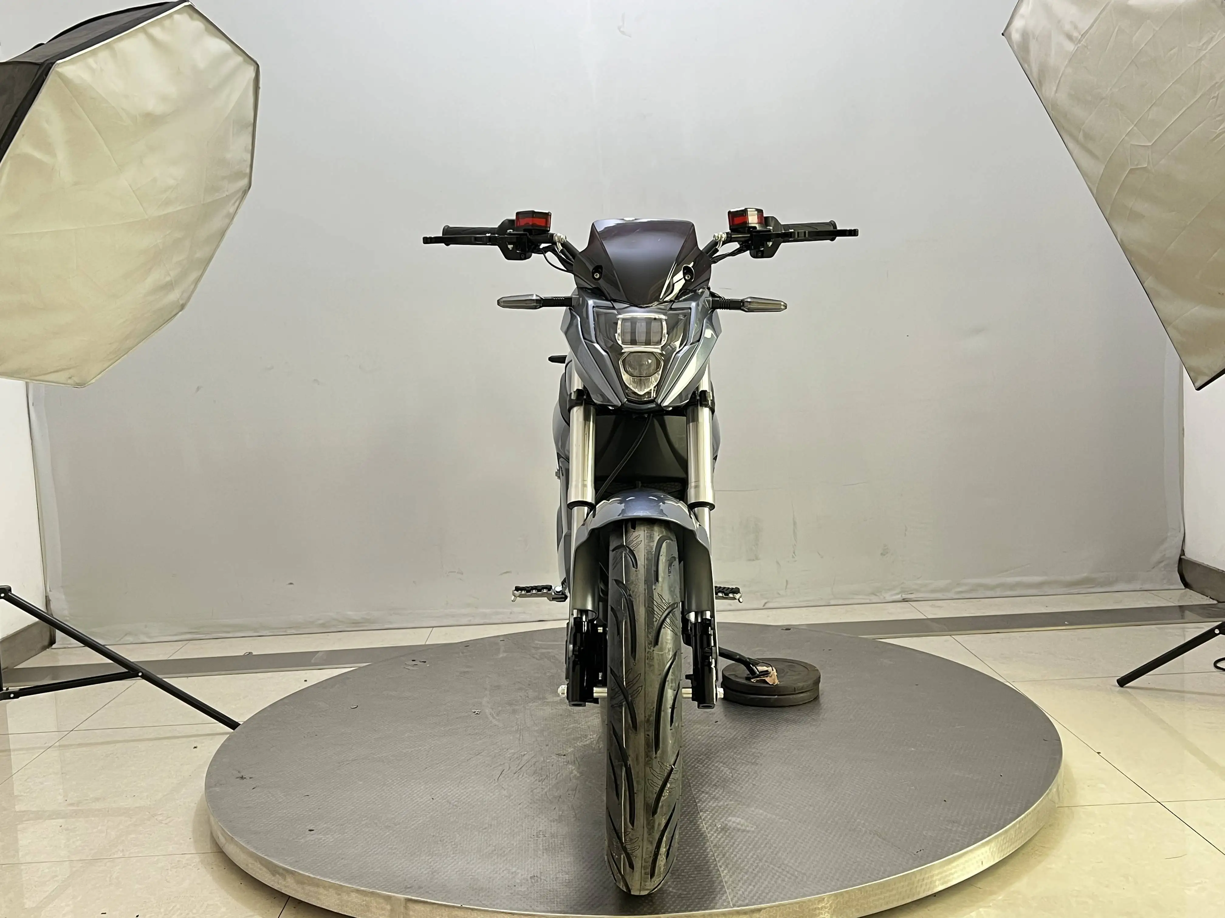 Side profile of electric scooter motorcycle