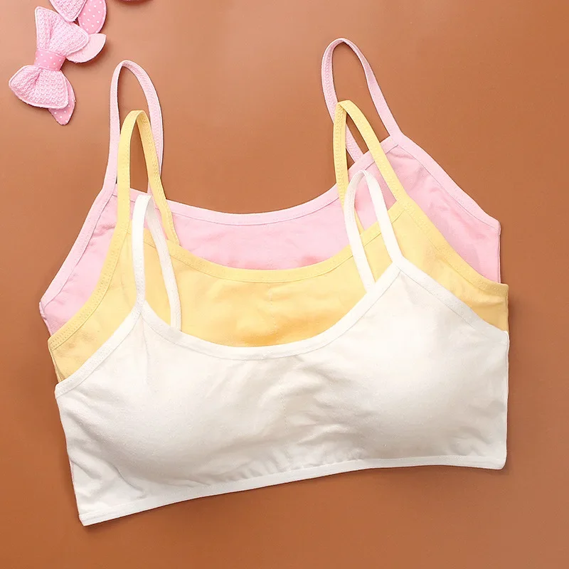 

10-15y Girls Bras Soft Young Children Bra for Kids Teenagers Wire Free Training Small Vest Teenage Underwear Puberty Clothing